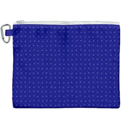 Navy Blue Color Polka Dots Canvas Cosmetic Bag (xxxl) by SpinnyChairDesigns