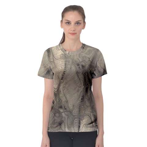 Abstract Tan Beige Texture Women s Sport Mesh Tee by SpinnyChairDesigns