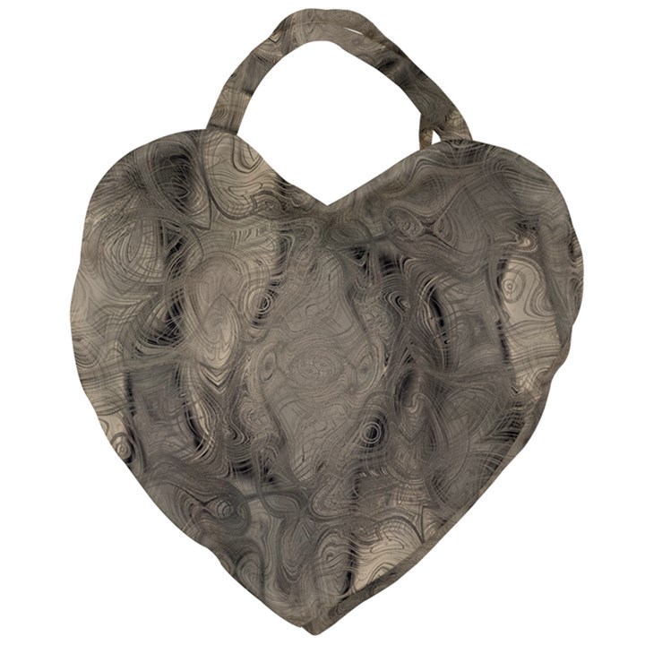 Abstract Tan Beige Texture Giant Heart Shaped Tote