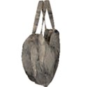 Abstract Tan Beige Texture Giant Heart Shaped Tote View4