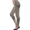 Abstract Tan Beige Texture Lightweight Velour Leggings View3