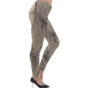 Abstract Tan Beige Texture Lightweight Velour Leggings View4