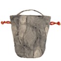 Abstract Tan Beige Texture Drawstring Bucket Bag View1