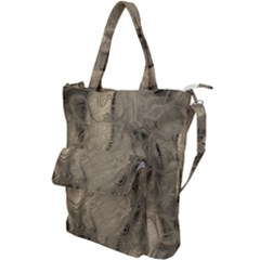 Abstract Tan Beige Texture Shoulder Tote Bag