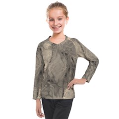 Abstract Tan Beige Texture Kids  Long Mesh Tee