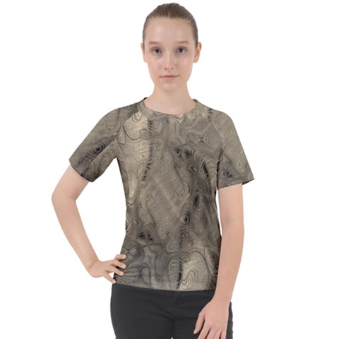 Abstract Tan Beige Texture Women s Sport Raglan Tee by SpinnyChairDesigns