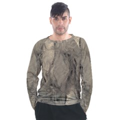 Abstract Tan Beige Texture Men s Long Sleeve Raglan Tee