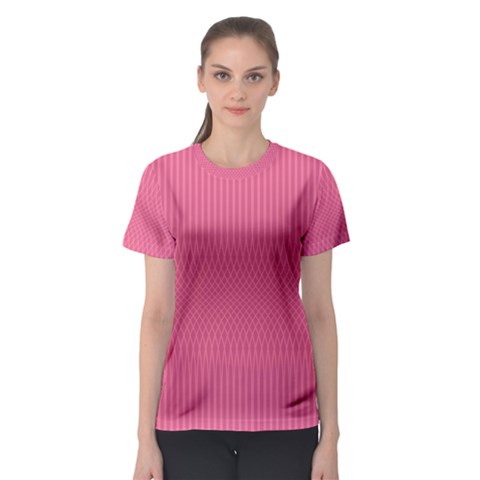 Blush Pink Color Stripes Women s Sport Mesh Tee by SpinnyChairDesigns