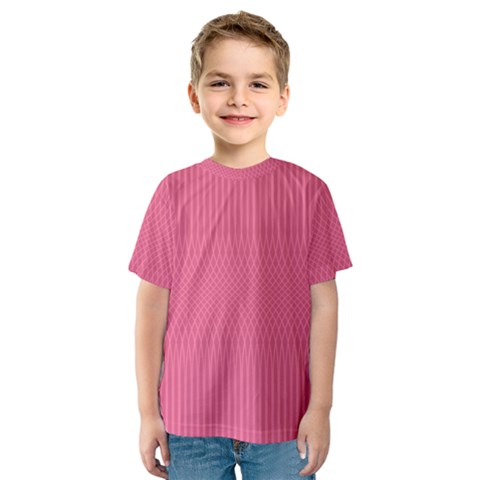 Blush Pink Color Stripes Kids  Sport Mesh Tee by SpinnyChairDesigns