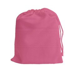 Blush Pink Color Stripes Drawstring Pouch (2xl) by SpinnyChairDesigns