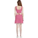 Blush Pink Color Stripes Velvet Cutout Dress View2