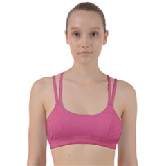 Blush Pink Color Stripes Line Them Up Sports Bra by SpinnyChairDesigns