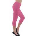 Blush Pink Color Stripes Lightweight Velour Capri Leggings  View4