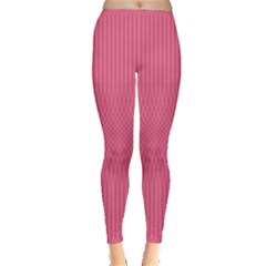 Blush Pink Color Stripes Inside Out Leggings by SpinnyChairDesigns