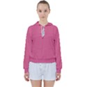 Blush Pink Color Stripes Women s Tie Up Sweat View1