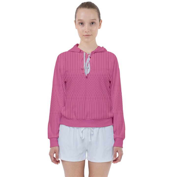 Blush Pink Color Stripes Women s Tie Up Sweat