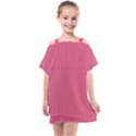 Blush Pink Color Stripes Kids  One Piece Chiffon Dress View1