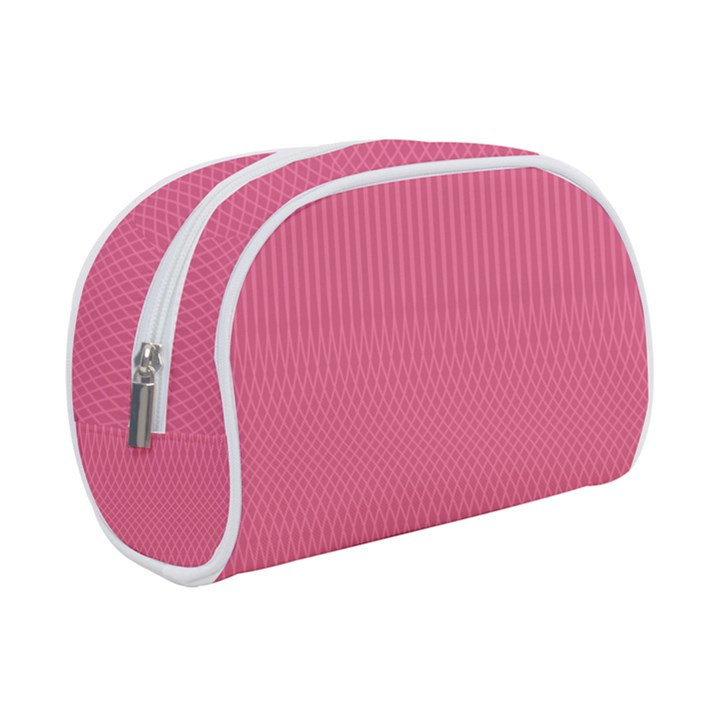 Blush Pink Color Stripes Makeup Case (Small)