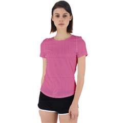 Blush Pink Color Stripes Back Cut Out Sport Tee by SpinnyChairDesigns