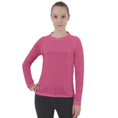 Blush Pink Color Stripes Women s Pique Long Sleeve Tee