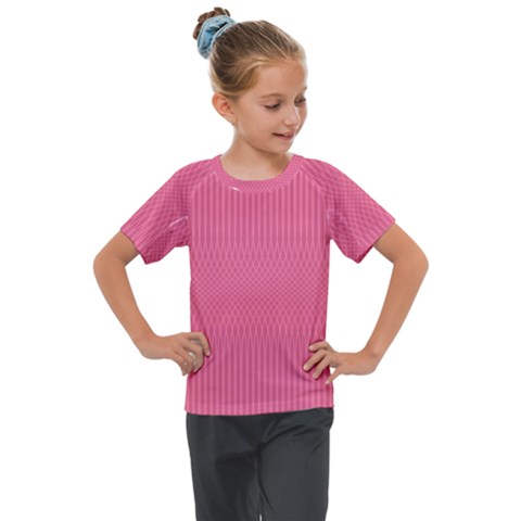 Blush Pink Color Stripes Kids  Mesh Piece Tee by SpinnyChairDesigns