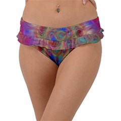 Boho Tie Dye Rainbow Frill Bikini Bottom by SpinnyChairDesigns