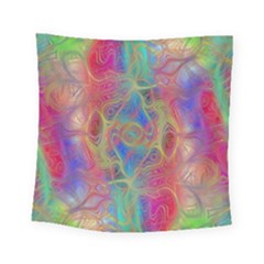 Boho Tie Dye Rainbow Square Tapestry (small) by SpinnyChairDesigns