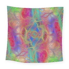 Boho Tie Dye Rainbow Square Tapestry (large) by SpinnyChairDesigns