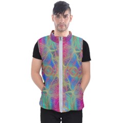 Boho Tie Dye Rainbow Men s Puffer Vest by SpinnyChairDesigns