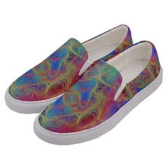 Boho Tie Dye Rainbow Men s Canvas Slip Ons by SpinnyChairDesigns