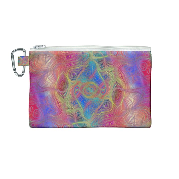 Boho Tie Dye Rainbow Canvas Cosmetic Bag (Medium)