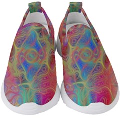 Boho Tie Dye Rainbow Kids  Slip On Sneakers by SpinnyChairDesigns