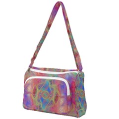 Boho Tie Dye Rainbow Front Pocket Crossbody Bag by SpinnyChairDesigns