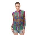 Boho Tie Dye Rainbow Long Sleeve Chiffon Shirt View1