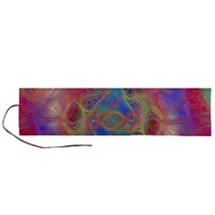 Boho Tie Dye Rainbow Roll Up Canvas Pencil Holder (l) by SpinnyChairDesigns