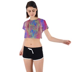 Boho Tie Dye Rainbow Tie Back Short Sleeve Crop Tee