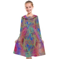 Boho Tie Dye Rainbow Kids  Midi Sailor Dress by SpinnyChairDesigns