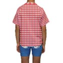 Red White Gingham Plaid Kids  Short Sleeve Swimwear View2