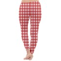 Red White Gingham Plaid Classic Winter Leggings View4