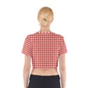 Red White Gingham Plaid Cotton Crop Top View2