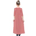 Red White Gingham Plaid Kids  Quarter Sleeve Maxi Dress View2