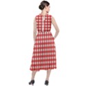 Red White Gingham Plaid Round Neck Boho Dress View2