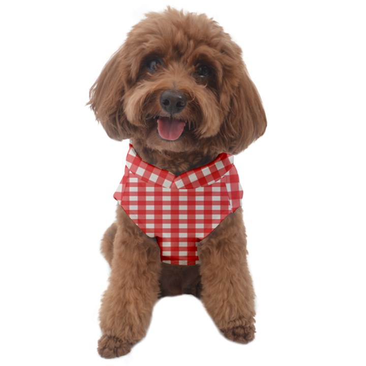 Red White Gingham Plaid Dog Sweater