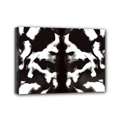 Rorschach Ink Blot Pattern Mini Canvas 7  X 5  (stretched) by SpinnyChairDesigns