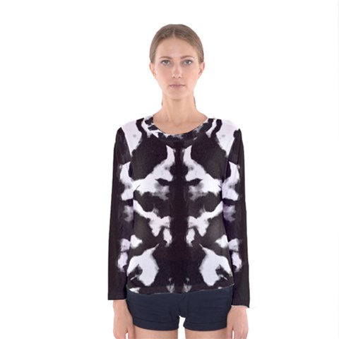 Rorschach Ink Blot Pattern Women s Long Sleeve Tee by SpinnyChairDesigns