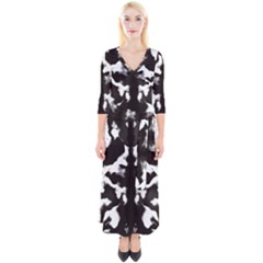 Rorschach Ink Blot Pattern Quarter Sleeve Wrap Maxi Dress by SpinnyChairDesigns