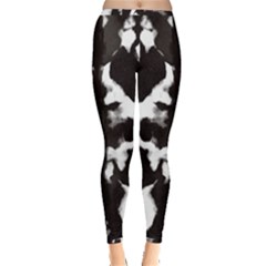 Rorschach Ink Blot Pattern Inside Out Leggings by SpinnyChairDesigns