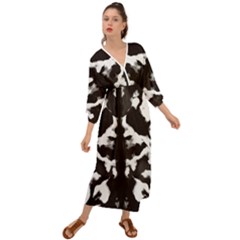 Rorschach Ink Blot Pattern Grecian Style  Maxi Dress by SpinnyChairDesigns