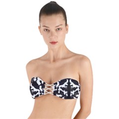 Rorschach Ink Blot Pattern Twist Bandeau Bikini Top by SpinnyChairDesigns