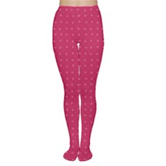 Rose Pink Color Polka Dots Tights by SpinnyChairDesigns